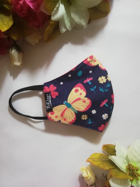 Tapabocas  Mariposas (3Capas-Talla M)